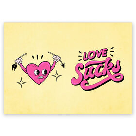 Поздравительная открытка с принтом Love Sucks в Курске, 100% бумага | плотность бумаги 280 г/м2, матовая, на обратной стороне линовка и место для марки
 | 14 февраля | antivalentin | love | valentin | антивалентин | антивалентинка | день святого  валентина | купидон | любовь | подарок