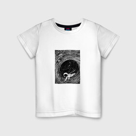 Детская футболка хлопок с принтом Чёрная дыра в Курске, 100% хлопок | круглый вырез горловины, полуприлегающий силуэт, длина до линии бедер | арт | астрономия | вихрь | космос | рисунок | человек | чёрная дыра.космонавт