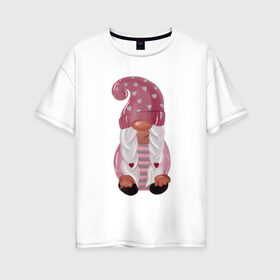 Женская футболка хлопок Oversize с принтом Гномичка в ожидании чуда в Курске, 100% хлопок | свободный крой, круглый ворот, спущенный рукав, длина до линии бедер
 | 
