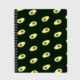 Тетрадь с принтом Авокадо в Курске, 100% бумага | 48 листов, плотность листов — 60 г/м2, плотность картонной обложки — 250 г/м2. Листы скреплены сбоку удобной пружинной спиралью. Уголки страниц и обложки скругленные. Цвет линий — светло-серый
 | low poly avocado | авокадо | авокадо с косточкой | растение | фрукт