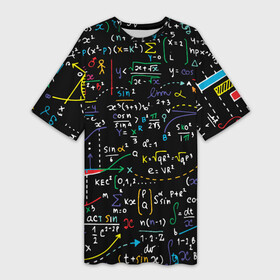 Платье-футболка 3D с принтом Математические формулы в Курске,  |  | formulas | math | science | алгебра | вуз | высшая математика | график | графики | дифференциальные уравнения | квадрат | корень квадратный | косинус | математика | наука | синус | студент | тригонометрия