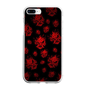 Чехол для iPhone 7Plus/8 Plus матовый с принтом RED SAMURAI PATTERN в Курске, Силикон | Область печати: задняя сторона чехла, без боковых панелей | Тематика изображения на принте: 2019 | cd project red | cyberpunk 2077 | cyberpunk fashion | hacker | keanu reeves | maelstrom | militech | night city | quadra | samurai | samurai cyberpunk 2077 | sci fi | trauma team | v | ви | киану ривз | киберпанк 2077 | логотип | роботы | 