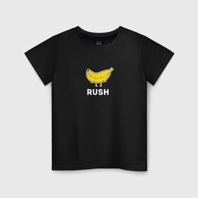 Детская футболка хлопок с принтом RUSH BANANA в Курске, 100% хлопок | круглый вырез горловины, полуприлегающий силуэт, длина до линии бедер | 16 | banan | banana | counterstrike | csgo | global offensive | memes | online | rush | source | банана | ксго | раш