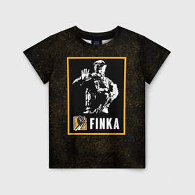 Детская футболка 3D с принтом Finka в Курске, 100% гипоаллергенный полиэфир | прямой крой, круглый вырез горловины, длина до линии бедер, чуть спущенное плечо, ткань немного тянется | Тематика изображения на принте: finka | r6s | rainbow six siege | оперативник | персонаж | финка