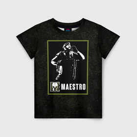 Детская футболка 3D с принтом Maestro в Курске, 100% гипоаллергенный полиэфир | прямой крой, круглый вырез горловины, длина до линии бедер, чуть спущенное плечо, ткань немного тянется | maestro | r6s | rainbow six siege | маэстро | оперативник | персонаж