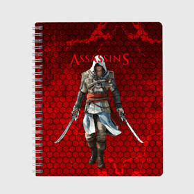 Тетрадь с принтом Assassin’s Creed в Курске, 100% бумага | 48 листов, плотность листов — 60 г/м2, плотность картонной обложки — 250 г/м2. Листы скреплены сбоку удобной пружинной спиралью. Уголки страниц и обложки скругленные. Цвет линий — светло-серый
 | action adventure | action rpg | creed | игра | мультиплатформенная | паркур | стелс