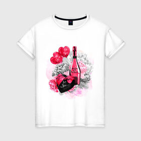 Женская футболка хлопок с принтом Набор для пикника в Курске, 100% хлопок | прямой крой, круглый вырез горловины, длина до линии бедер, слегка спущенное плечо | любовь | надежда | романтика | свидание