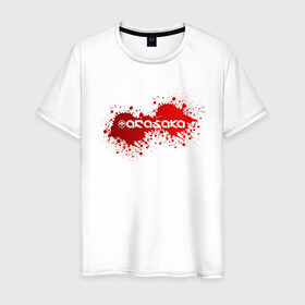 Мужская футболка хлопок с принтом Cyberpunk 2077, Arasaka corp. в Курске, 100% хлопок | прямой крой, круглый вырез горловины, длина до линии бедер, слегка спущенное плечо. | arasaka corporation | blood | cyberpunk 2077 | logo
