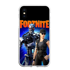 Чехол для iPhone XS Max матовый с принтом Fortnite терминатор в Курске, Силикон | Область печати: задняя сторона чехла, без боковых панелей | fortnite | t 800 | terminator | терминатор