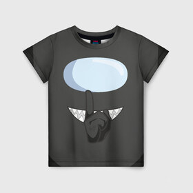 Детская футболка 3D с принтом AMONG US BLACK IMPOSTOR в Курске, 100% гипоаллергенный полиэфир | прямой крой, круглый вырез горловины, длина до линии бедер, чуть спущенное плечо, ткань немного тянется | purple | астронавт | мем | розовый | самозванец | трендовый | эмонг ас | яркий
