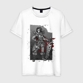 Мужская футболка хлопок с принтом Hunter в Курске, 100% хлопок | прямой крой, круглый вырез горловины, длина до линии бедер, слегка спущенное плечо. | inktober | skull | superwoman | sword