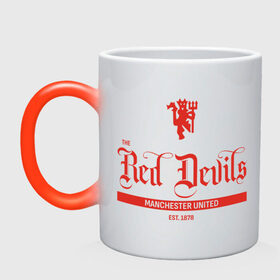 Кружка хамелеон с принтом MU Red Devils в Курске, керамика | меняет цвет при нагревании, емкость 330 мл | devils | fc | manchester | mu | red | united | англия | дьяволы | красные | манчестер | мю | юнайтед