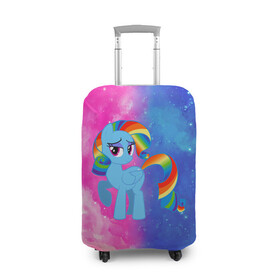 Чехол для чемодана 3D с принтом Радуга Дэш в Курске, 86% полиэфир, 14% спандекс | двустороннее нанесение принта, прорези для ручек и колес | baby | girl | horse | kawaii | luna | my little pony | princess | rainbow | rainbow dash | девочкам | девочки | детям | единорог | животные | кавайный | конь | лошадь | луна | малыш | облака | пегас | пинки пай | пони | радуга дэш