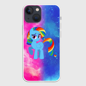 Чехол для iPhone 13 mini с принтом Радуга Дэш в Курске,  |  | baby | girl | horse | kawaii | luna | my little pony | princess | rainbow | rainbow dash | девочкам | девочки | детям | единорог | животные | кавайный | конь | лошадь | луна | малыш | облака | пегас | пинки пай | пони | радуга дэш