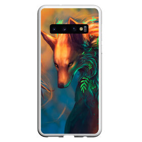 Чехол для Samsung Galaxy S10 с принтом Волшебная лиса в Курске, Силикон | Область печати: задняя сторона чехла, без боковых панелей | Тематика изображения на принте: fox | foxy | животное | звери | лиса | лисенок | лисичка | милая | рыжая | фокс