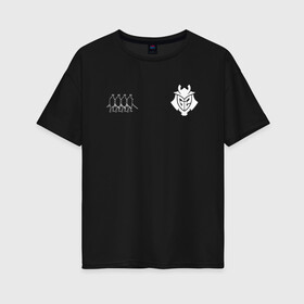 Женская футболка хлопок Oversize с принтом G2 Samurai collection (2021 22) в Курске, 100% хлопок | свободный крой, круглый ворот, спущенный рукав, длина до линии бедер
 | 0x000000123 | g2 | gamers2 | kennys | niko