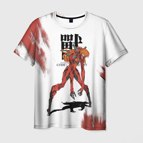 Мужская футболка 3D с принтом Евангилион в Курске, 100% полиэфир | прямой крой, круглый вырез горловины, длина до линии бедер | anime | eva | evangelion | nerv | аниме | анимэ | ева | евангилион | нерв | роботы | рэй | синдзи | япония