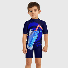 Детский купальный костюм 3D с принтом Slime drink в Курске, Полиэстер 85%, Спандекс 15% | застежка на молнии на спине | drink | genshin | genshin impact | slime | геншин | геншин импакт | гидро | коктейл | слайм