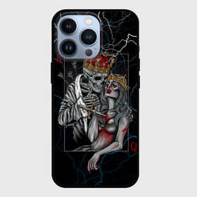 Чехол для iPhone 13 Pro с принтом The Skull King and Queen в Курске,  |  | art | gold skull | queen | skull king | the skull king and queen | арт | буби | дама | золотой череп | игральные карты | игроку | карты | кинжал | король | король и дама | король и королева | крести | любовь | он и она | пики | покер