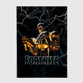 Постер с принтом Fortnite T-800 в Курске, 100% бумага
 | бумага, плотность 150 мг. Матовая, но за счет высокого коэффициента гладкости имеет небольшой блеск и дает на свету блики, но в отличии от глянцевой бумаги не покрыта лаком | 