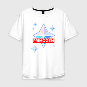 Мужская футболка хлопок Oversize с принтом PRIMOGEM в Курске, 100% хлопок | свободный крой, круглый ворот, “спинка” длиннее передней части | 