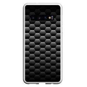 Чехол для Samsung Galaxy S10 с принтом СТАЛЬНЫЕ СОТЫ BLACK X WHITE в Курске, Силикон | Область печати: задняя сторона чехла, без боковых панелей | Тематика изображения на принте: 