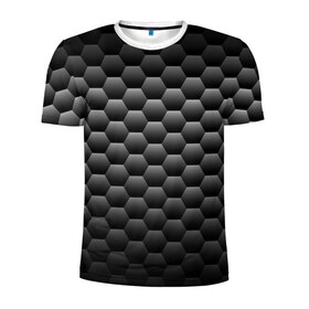 Мужская футболка 3D спортивная с принтом СТАЛЬНЫЕ СОТЫ BLACK X WHITE в Курске, 100% полиэстер с улучшенными характеристиками | приталенный силуэт, круглая горловина, широкие плечи, сужается к линии бедра | 