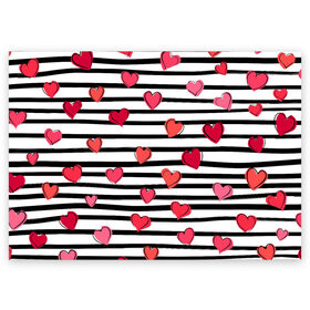 Поздравительная открытка с принтом Hearts Pattern в Курске, 100% бумага | плотность бумаги 280 г/м2, матовая, на обратной стороне линовка и место для марки
 | 14 февраля | валентинка | день всех влюбленных | день святого валентина | иконки | любовь | сердца | символы | узор