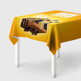 Скатерть 3D с принтом Minecraft bee movie в Курске, 100% полиэстер (ткань не мнется и не растягивается) | Размер: 150*150 см | 