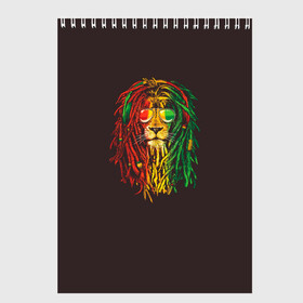 Скетчбук с принтом Bob lion в Курске, 100% бумага
 | 48 листов, плотность листов — 100 г/м2, плотность картонной обложки — 250 г/м2. Листы скреплены сверху удобной пружинной спиралью | bob_marley | dreadlocks | hippie | jamaica | lion | reggae | боб марли | дреды | регги | хиппи | ямайка