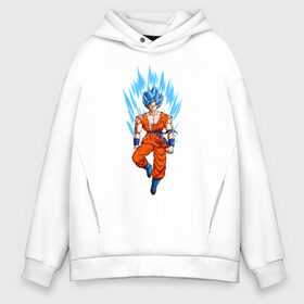 Мужское худи Oversize хлопок с принтом Dragon Ball Z в Курске, френч-терри — 70% хлопок, 30% полиэстер. Мягкий теплый начес внутри —100% хлопок | боковые карманы, эластичные манжеты и нижняя кромка, капюшон на магнитной кнопке | 