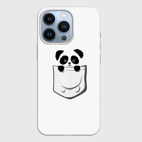 Чехол для iPhone 13 Pro с принтом Панда В Кармане в Курске,  |  | Тематика изображения на принте: animals | beats | head | panda | pocket | в кармане | голова | животные | звери | лапки | любовь | панда