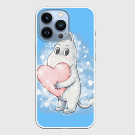 Чехол для iPhone 13 Pro с принтом Муми тролль с сердечком в Курске,  |  | Тематика изображения на принте: 14февраля | аниме | деньсвятоговалентина | любовь | мультфильм | муми тролль | мумидолина | мумитролли | мумитролль | сказка