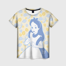 Женская футболка 3D с принтом Алиса в Курске, 100% полиэфир ( синтетическое хлопкоподобное полотно) | прямой крой, круглый вырез горловины, длина до линии бедер | alice | alice in wonderland | vdosadir | алиса | алиса в стране чудес