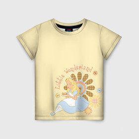 Детская футболка 3D с принтом Little Wonderland в Курске, 100% гипоаллергенный полиэфир | прямой крой, круглый вырез горловины, длина до линии бедер, чуть спущенное плечо, ткань немного тянется | alice | alice in wonderland | vdosadir | алиса | алиса в стране чудес