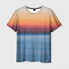 Мужская футболка 3D с принтом Рассвет на берегу в Курске, 100% полиэфир | прямой крой, круглый вырез горловины, длина до линии бедер | nature | save the nature | берег | берегите природу | корабли | море | природа | рассвет | солнце