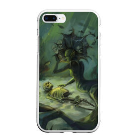 Чехол для iPhone 7Plus/8 Plus матовый с принтом Underwater undead в Курске, Силикон | Область печати: задняя сторона чехла, без боковых панелей | +16 | mermaid | skeleton | underwater | русалка | скелет
