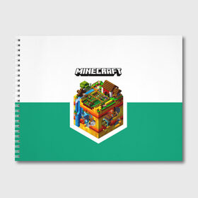 Альбом для рисования с принтом Minecraft в Курске, 100% бумага
 | матовая бумага, плотность 200 мг. | minecraft | алекс | белый | блоки | ведьма | взрывчатка | визера | волк | гаст | добывать | дракон | зеленый куб | зомби | игра | крафт | крипер | кубики | лошадка | майн | майнкрафт | манкрафт | овечка | оцелот