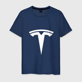Мужская футболка хлопок с принтом Tesla в Курске, 100% хлопок | прямой крой, круглый вырез горловины, длина до линии бедер, слегка спущенное плечо. | 