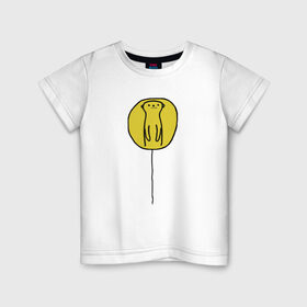 Детская футболка хлопок с принтом СУСЛИК в Курске, 100% хлопок | круглый вырез горловины, полуприлегающий силуэт, длина до линии бедер | воздушный шарик | воздушный шарик с зверьком. | жёлтое пятно | солнце встаёт | сурок | суслик