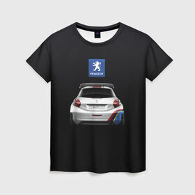 Женская футболка 3D с принтом Peugeot sport в Курске, 100% полиэфир ( синтетическое хлопкоподобное полотно) | прямой крой, круглый вырез горловины, длина до линии бедер | Тематика изображения на принте: auto | emotion | motion | peugeot | sport | авто | лого | логотип | пежо | пижо | спорт