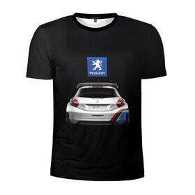 Мужская футболка 3D спортивная с принтом Peugeot sport в Курске, 100% полиэстер с улучшенными характеристиками | приталенный силуэт, круглая горловина, широкие плечи, сужается к линии бедра | auto | emotion | motion | peugeot | sport | авто | лого | логотип | пежо | пижо | спорт