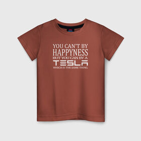 Детская футболка хлопок с принтом Тесла = счастье в Курске, 100% хлопок | круглый вырез горловины, полуприлегающий силуэт, длина до линии бедер | model s | s | tesla | авто | автомобиль | илон | крафт | купить | маск | машина | модель | не купишь | счастье | тесла | тесло | электромобиль