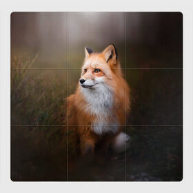 Магнитный плакат 3Х3 с принтом Лиса-охотница в Курске, Полимерный материал с магнитным слоем | 9 деталей размером 9*9 см | fox | foxy | животное | звери | лиса | лисенок | лисичка | милая | рыжая | фокс