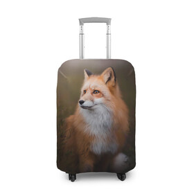 Чехол для чемодана 3D с принтом Лиса-охотница в Курске, 86% полиэфир, 14% спандекс | двустороннее нанесение принта, прорези для ручек и колес | fox | foxy | животное | звери | лиса | лисенок | лисичка | милая | рыжая | фокс