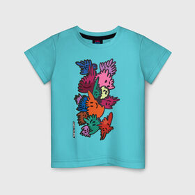Детская футболка хлопок с принтом Кляксики в Курске, 100% хлопок | круглый вырез горловины, полуприлегающий силуэт, длина до линии бедер | детство | клякса | мультфильм | рисунок | цвет