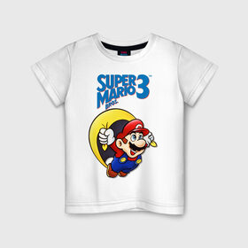 Детская футболка хлопок с принтом SMB3 в Курске, 100% хлопок | круглый вырез горловины, полуприлегающий силуэт, длина до линии бедер | 16 bit | 16 бит | gumbo | nintendo | super mario | марио