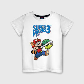 Детская футболка хлопок с принтом Smb3 в Курске, 100% хлопок | круглый вырез горловины, полуприлегающий силуэт, длина до линии бедер | 16 bit | 16 бит | gumbo | nintendo | super mario | марио