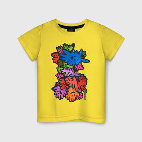 Детская футболка хлопок с принтом Лунные Кляксики в Курске, 100% хлопок | круглый вырез горловины, полуприлегающий силуэт, длина до линии бедер | детство | кляксы | мультяшки | рисунки | цвет