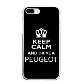Чехол для iPhone 7Plus/8 Plus матовый с принтом Drive a Peugeot! в Курске, Силикон | Область печати: задняя сторона чехла, без боковых панелей | car | keep calm | peugeot | авто | автомобиль | водитель | гонщик | королевский | король | корона | лев | любитель | марка | машина | пежо | подарок | рейсер | сохраняй спокойствие | тачка